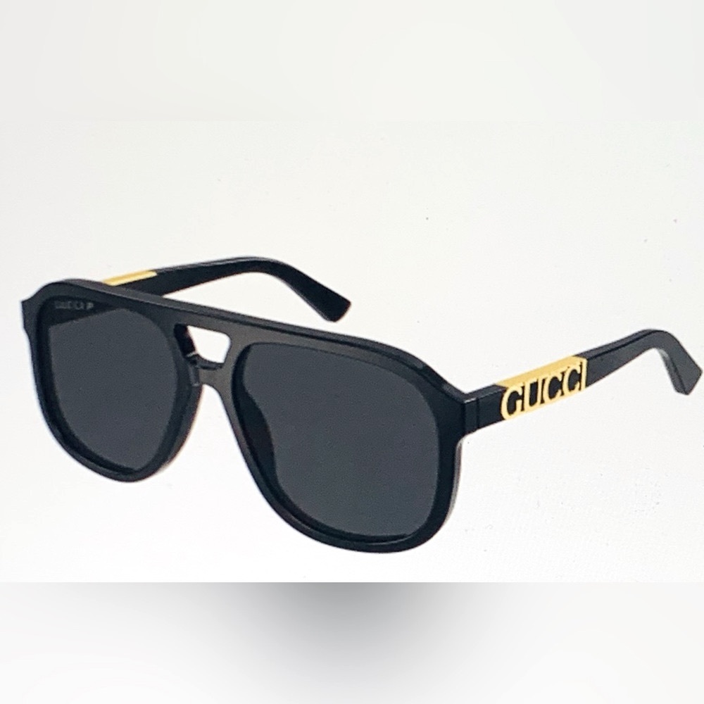 Gucci Black and Gold Sunglasses